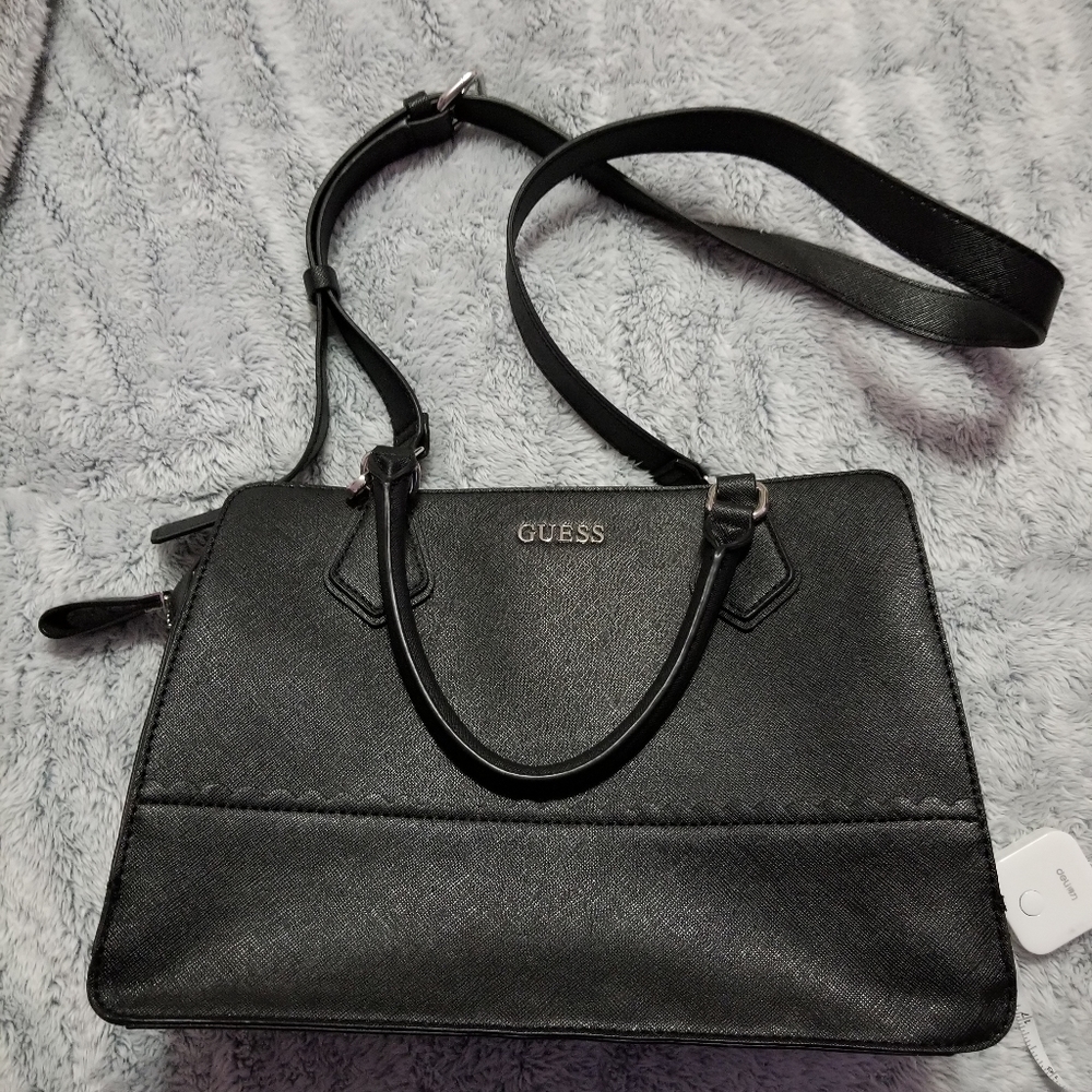 Guess black satchel crossbody bag